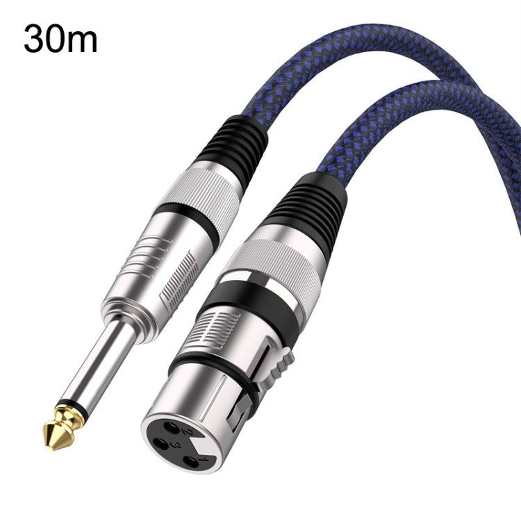 30m Blue and Black Net TRS 6.35mm Male To Caron Female Microphone XLR Balance Cable - Microphone Audio Cable & Connector by PMC TechLife | Online Shopping South Africa | PMC TechLife