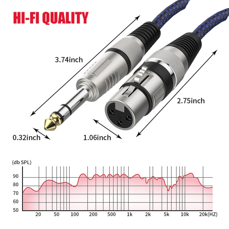 30m Blue and Black Net TRS 6.35mm Male To Caron Female Microphone XLR Balance Cable - Microphone Audio Cable & Connector by PMC TechLife | Online Shopping South Africa | PMC TechLife