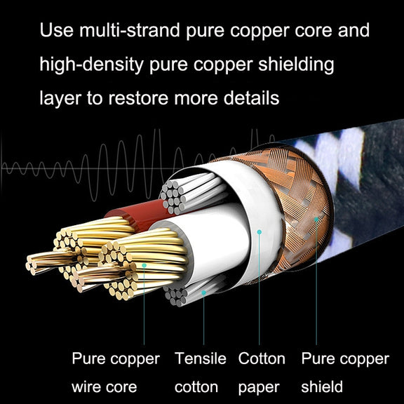 8m 2 Straight Head 6.35mm Guitar Cable Oxygen-Free Copper Core TS Large Two-core Cable