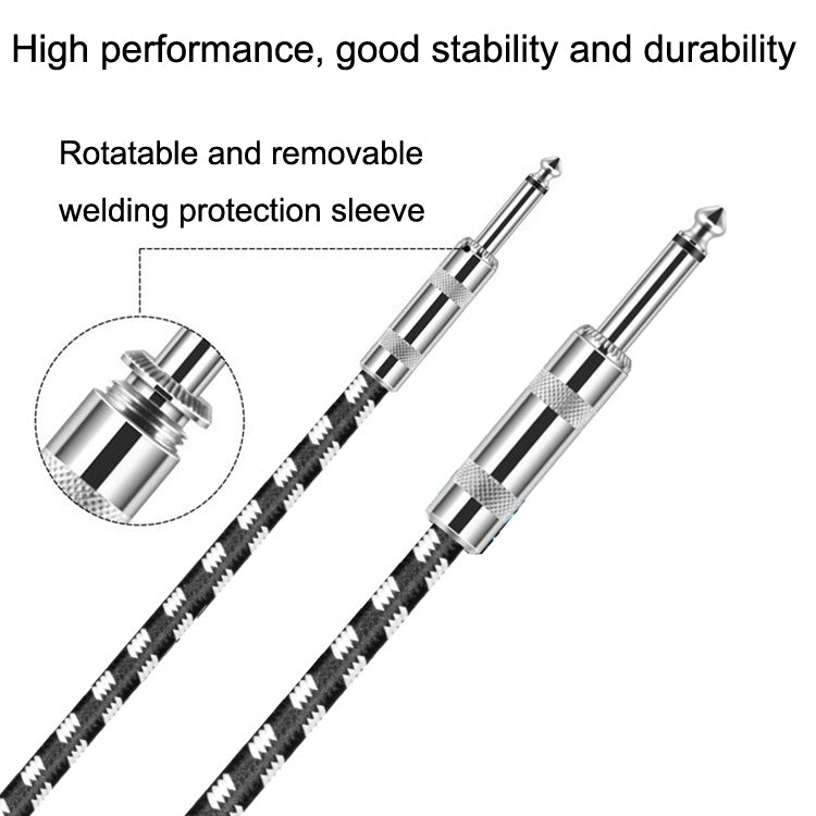 10m 2 Straight Head 6.35mm Guitar Cable Oxygen-Free Copper Core TS Large Two-core Cable