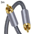 3m Pure Copper RCA Coaxial HIFI Digital Audio Cable SPDIF Subwoofer Speaker Cable(Silver Gray) - RCA Cable by PMC TechLife | Online Shopping South Africa | PMC TechLife