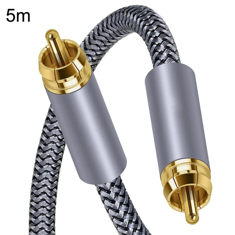 5m Pure Copper RCA Coaxial HIFI Digital Audio Cable SPDIF Subwoofer Speaker Cable(Silver Gray) - RCA Cable by PMC Jewellery | Online Shopping South Africa | PMC Jewellery | Buy Now Pay Later Mobicred