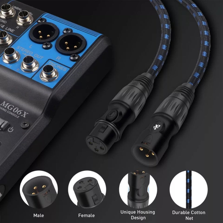 KN006 20m Male To Female Canon Line Audio Cable Microphone Power Amplifier XLR Cable(Black)