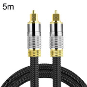 CO-TOS101 5m Optical Fiber Audio Cable Speaker Power Amplifier Digital Audiophile Square To Square Signal Cable(Bright Gold Plated)