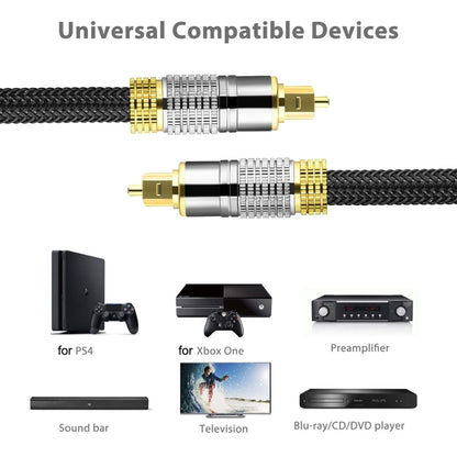CO-TOS101 5m Optical Fiber Audio Cable Speaker Power Amplifier Digital Audiophile Square To Square Signal Cable(Bright Gold Plated) - Audio Optical Cables by PMC Jewellery | Online Shopping South Africa | PMC Jewellery | Buy Now Pay Later Mobicred
