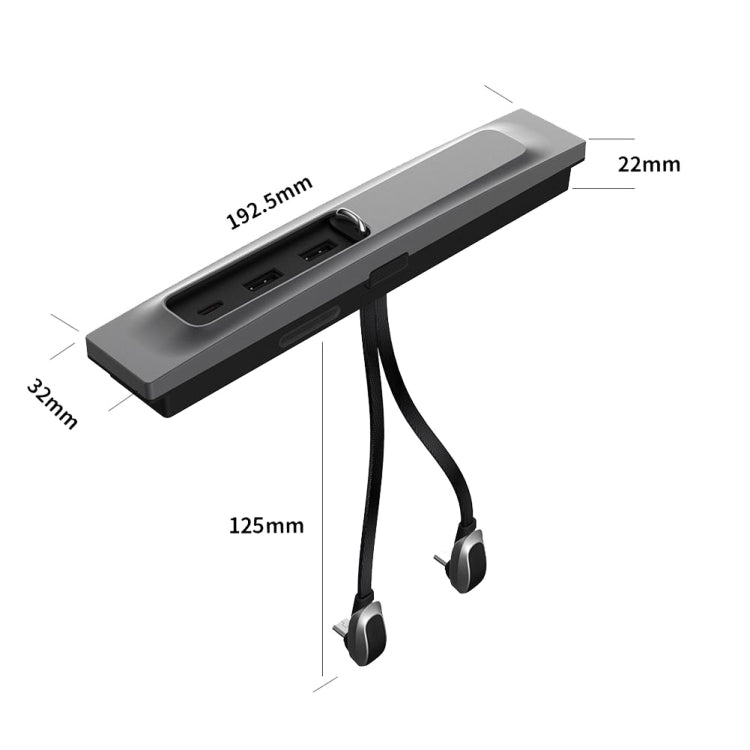 For Tesla Model 3/Y Car T09 Center Console 27W 3-in-1 USB Hub Docking Station(Gray Black) - DIY Modified Charger by PMC TechLife | Online Shopping South Africa | PMC TechLife | Buy Now Pay Later Mobicred
