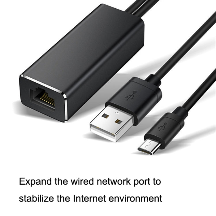 RJ45 Micro USB to 100M Ethernet Adapter Steady Watch Video - Adapter by PMC Jewellery | Online Shopping South Africa | PMC Jewellery | Buy Now Pay Later Mobicred