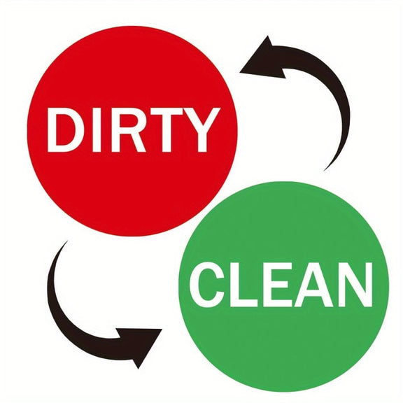 Dishwasher Round Magnet Clean Dirty Sign Double-Sided Dishwasher Magnet Cover(Red Green)