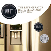 Dishwasher Round Magnet Clean Dirty Sign Double-Sided Dishwasher Magnet Cover(Black Pink)