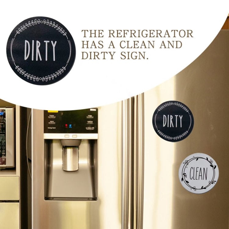 Dishwasher Round Magnet Clean Dirty Sign Double-Sided Dishwasher Magnet Cover(Gray Pink)