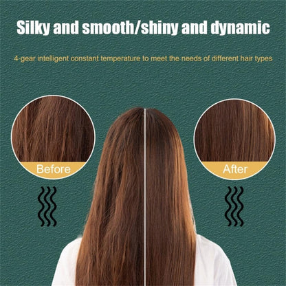 2 In 1 Hair Straightener Brush And Curler Negative Ion Hair Straightener Styling Comb(Red) - free shipping - PMC Jewellery - Order now!