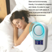 High Power Display Ultrasonic Mouse Repellent Mosquito Repellent Home Intelligent Insect Repellent US Plug(White)