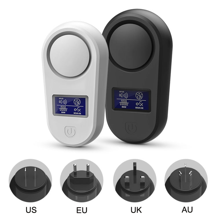 High Power Display Ultrasonic Mouse Repellent Mosquito Repellent Home Intelligent Insect Repellent EU Plug(Black)