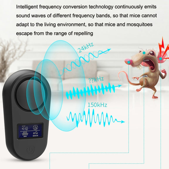 High Power Display Ultrasonic Mouse Repellent Mosquito Repellent Home Intelligent Insect Repellent AU Plug(White)