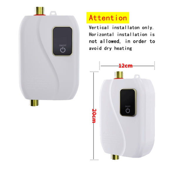 Instant Water Heater Mini Kitchen Quick Heater Household Hand Washing Water Heater US Plug(White)