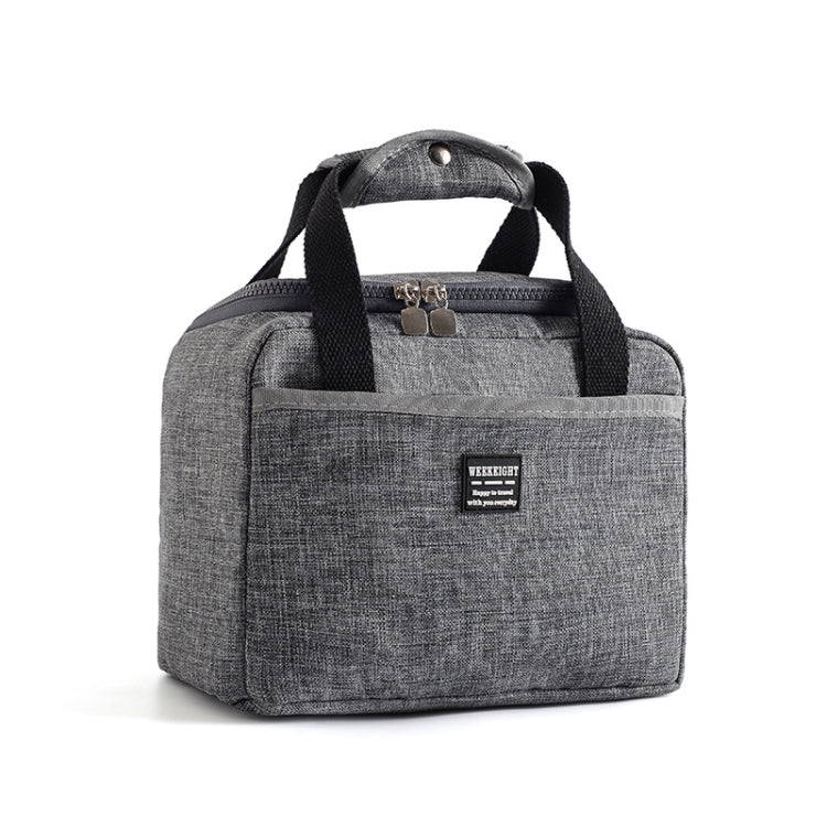 Portable Lunch Bag Thermal Insulated Lunch Box Tote Cooler Handbag 24  x 17 x 14cm(Gray) - Lunch Bags by PMC TechLife | Online Shopping South Africa | PMC TechLife
