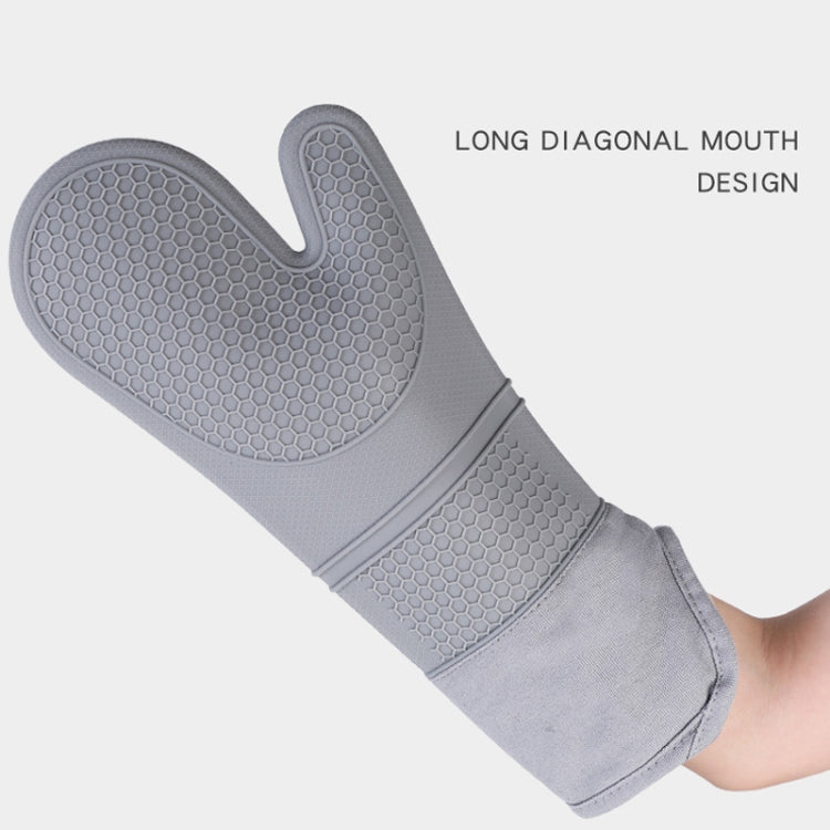 ZYA-426 Longer And Thicker Insulated Gloves Silicone Kitchen Baking Gloves(Gray) - Insulation by PMC TechLife | Online Shopping South Africa | PMC TechLife | Buy Now Pay Later Mobicred