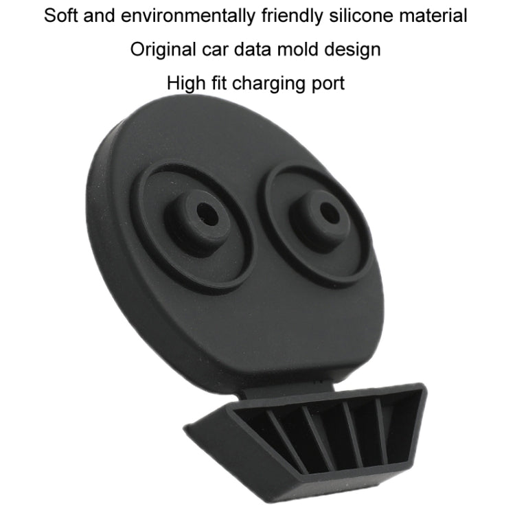 For Tesla Model3/Y 2pcs Charging Port Silicone Dustproof Waterproof Cover, Color: Conjoined Black - Waterproof Covers by PMC TechLife | Online Shopping South Africa | PMC TechLife