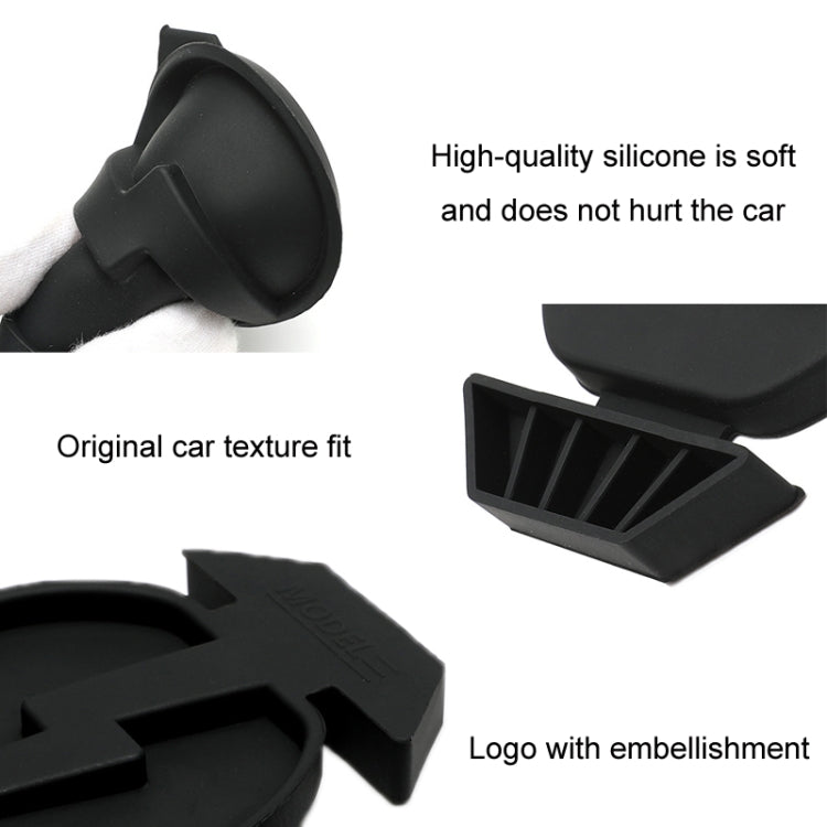 For Tesla Model3/Y 2pcs Charging Port Silicone Dustproof Waterproof Cover, Color: Conjoined Black - Waterproof Covers by PMC TechLife | Online Shopping South Africa | PMC TechLife