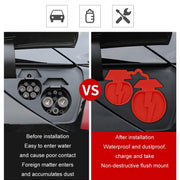 For Tesla Model3/Y 2pcs Charging Port Silicone Dustproof Water-resistant Cover, Color: Conjoined Red