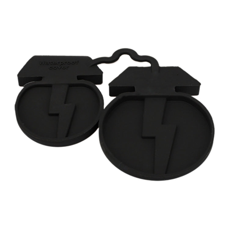 For Tesla Model3/Y 2pcs Charging Port Silicone Dustproof Waterproof Cover, Color: Conjoined Black - Waterproof Covers by PMC TechLife | Online Shopping South Africa | PMC TechLife