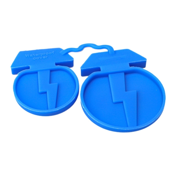 For Tesla Model3/Y 2pcs Charging Port Silicone Dustproof Waterproof Cover, Color: Conjoined Blue - Waterproof Covers by PMC TechLife | Online Shopping South Africa | PMC TechLife