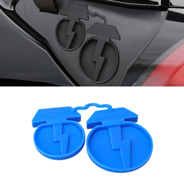 For Tesla Model3/Y 2pcs Charging Port Silicone Dustproof Water-resistant Cover, Color: Conjoined Blue