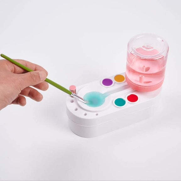 2nd Generation Oil Painting Brush Cleaner Tool with Water Container Paint Pen Washer(Green)