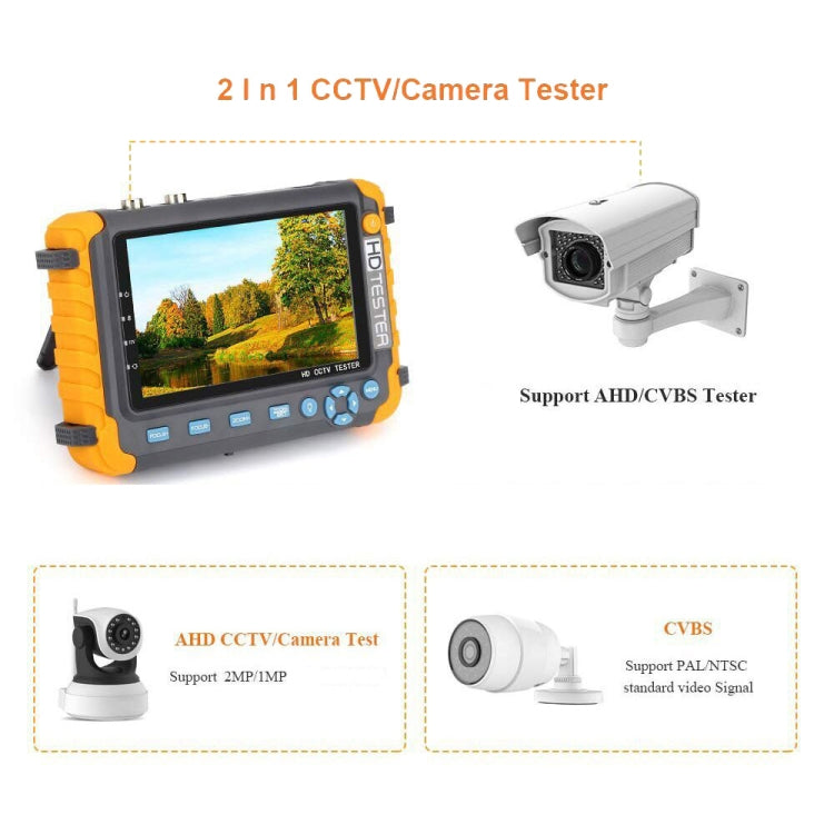5800ACT-VH 5 Inch Large Screen Engineering Treasure Coaxial AHD / TVI / CVI 8MP Analog Video Surveillance Tester, US Plug - Other Tools by PMC TechLife | Online Shopping South Africa | PMC TechLife