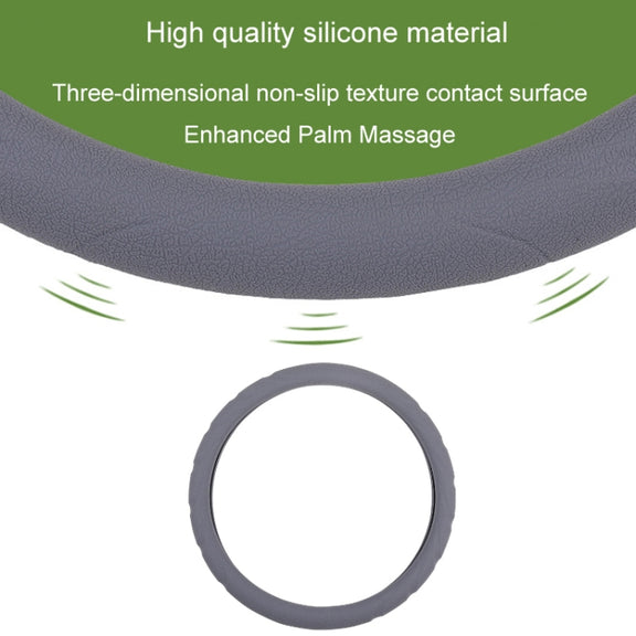 Silicone Non-slip Wear-resistant Steering Wheel Cover, Size: 37-42cm(Gray)