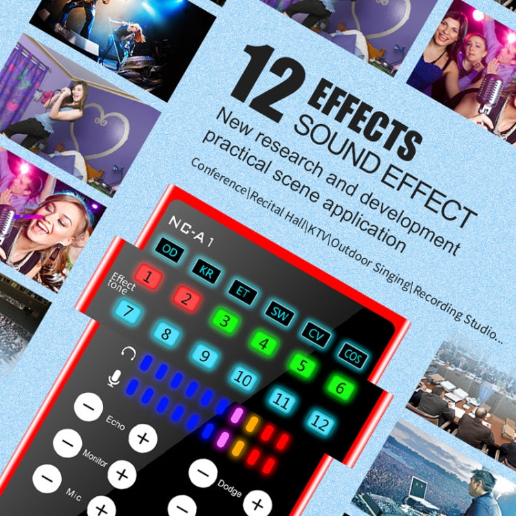 NC-A1 Bluetooth 5.0 Sound Card 12 Kinds Of Sound Effects Support Real-Time Monitoring - Live Sound Effects Processors by PMC TechLife | Online Shopping South Africa | PMC TechLife | Buy Now Pay Later Mobicred