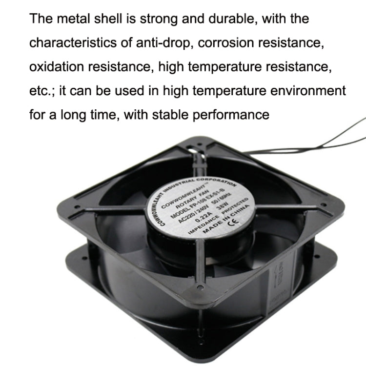 220V 38W 15cm Roller Chassis Electrical Cabinet Shaft Oil Bearing Fan