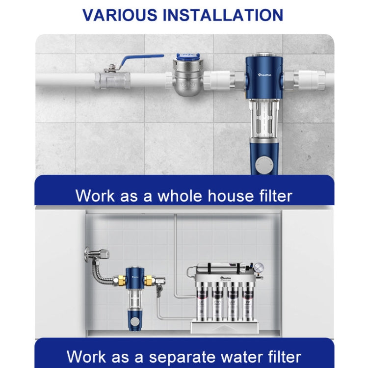 WHEELTON WHT-P0038 Home Whole House High Flow Pre-filter Automatic Rotating Central Water Purifier - free shipping - PMc TechLife - Order now!