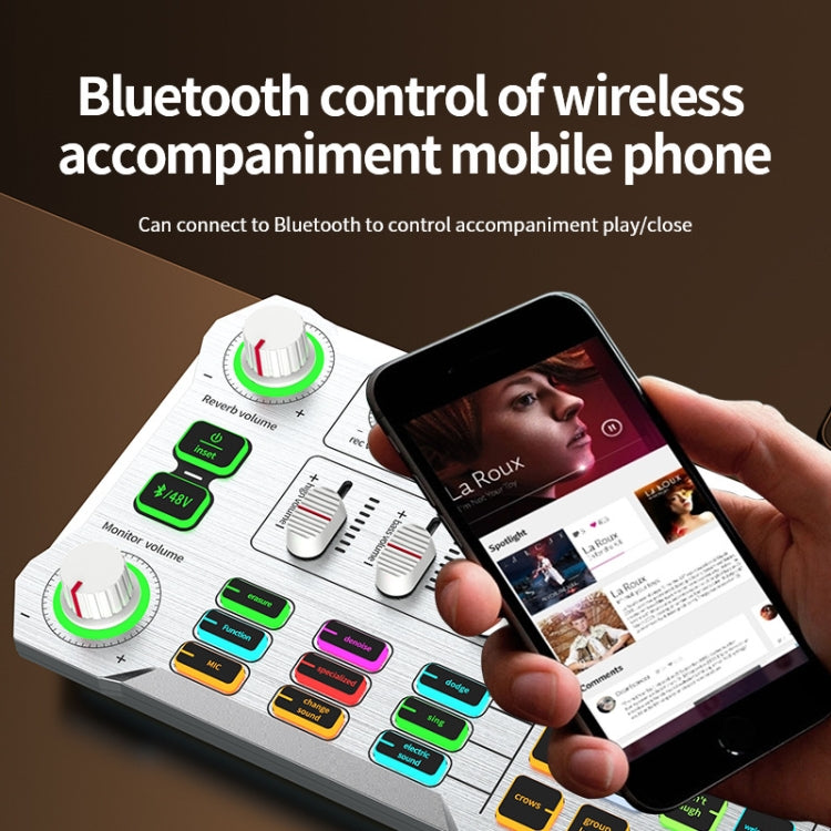 X10 Bluetooth Sound Card Studio Record With 48V XLR OTG Port Interface(White) - Live Sound Effects Processors by PMC TechLife | Online Shopping South Africa | PMC TechLife | Buy Now Pay Later Mobicred