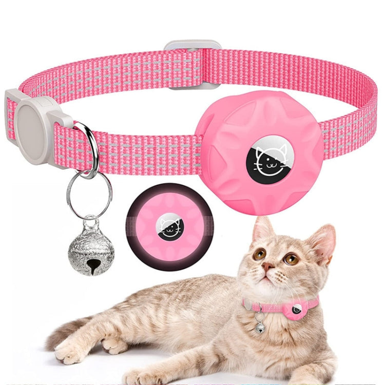 For AirTag Tracker Silicone Case Reflective Pet Cat Collar With Bell(Luminous Pink) - Pet Series by PMC TechLife | Online Shopping South Africa | PMC TechLife