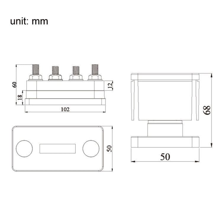 600A 48V RV&Ship Modification 4-way Large Electric DC Busbar(AOA4713C-M10) - Marine Accessories & Parts by PMC TechLife | Online Shopping South Africa | PMC TechLife | Buy Now Pay Later Mobicred