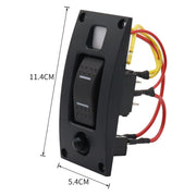 Marine Self-Locking Resetting Switch With Overload Protection Indicator Light ON-OFF-ON 3 Switch (Printed)