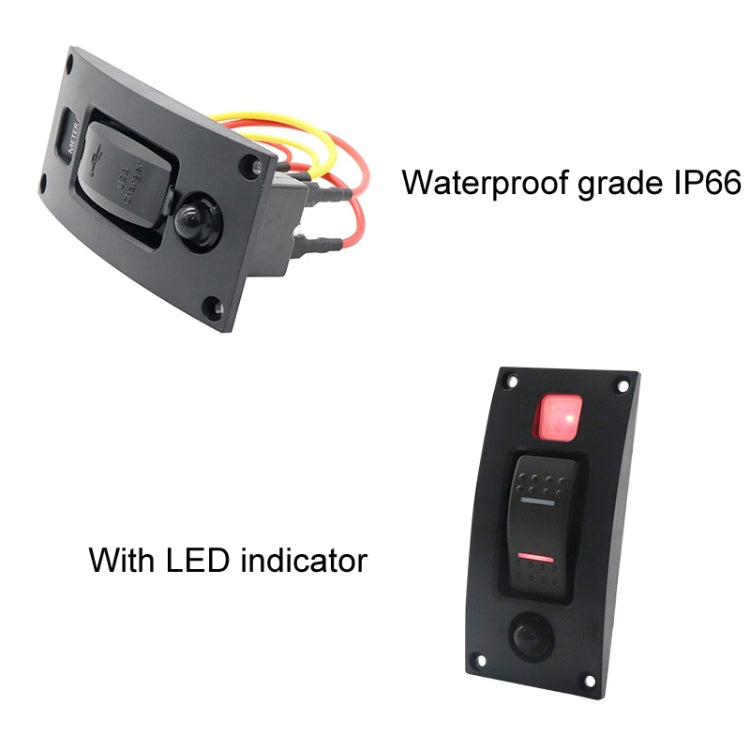 Marine Self-Locking Resetting Switch With Overload Protection Indicator Light ON-OFF-ON 3 Switch (Printed) - Marine Accessories & Parts by PMC TechLife | Online Shopping South Africa | PMC TechLife | Buy Now Pay Later Mobicred