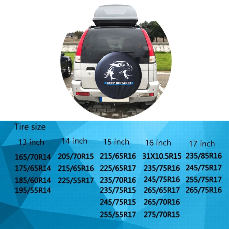 15 inch PVC Faux Leather Spare Wheel Cover Rear Tire Protector