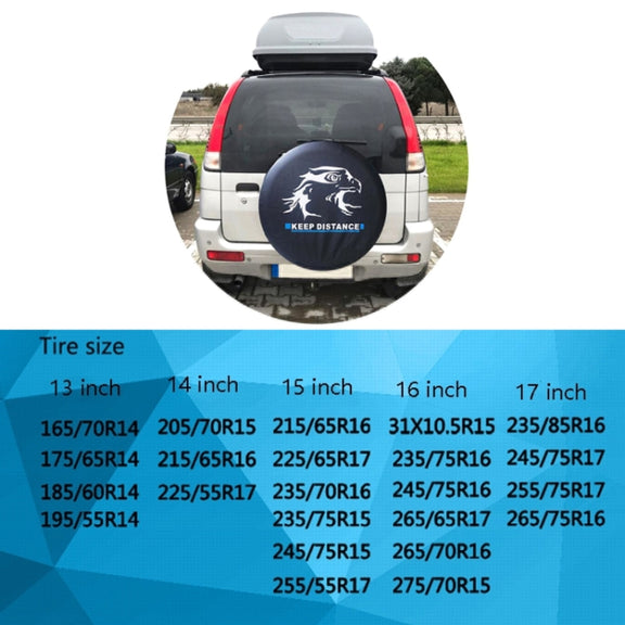 16 inch PVC Faux Leather Spare Wheel Cover Rear Tire Protector