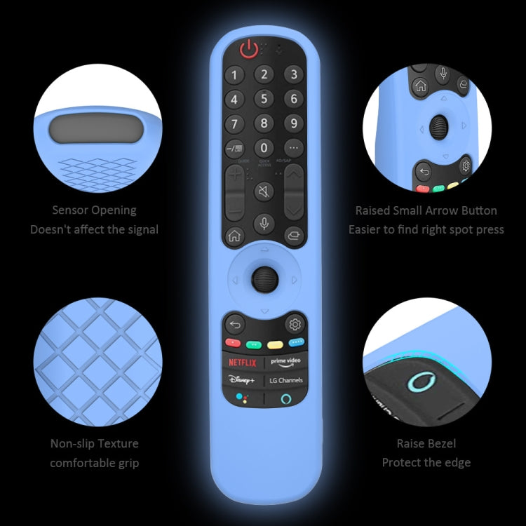 For LG AN-MR21GC / AN-MR21N / AN-MR21GA TV Remote Control Silicone Case(Luminous Blue) - Remote Control Covers by PMC TechLife | Online Shopping South Africa | PMC TechLife