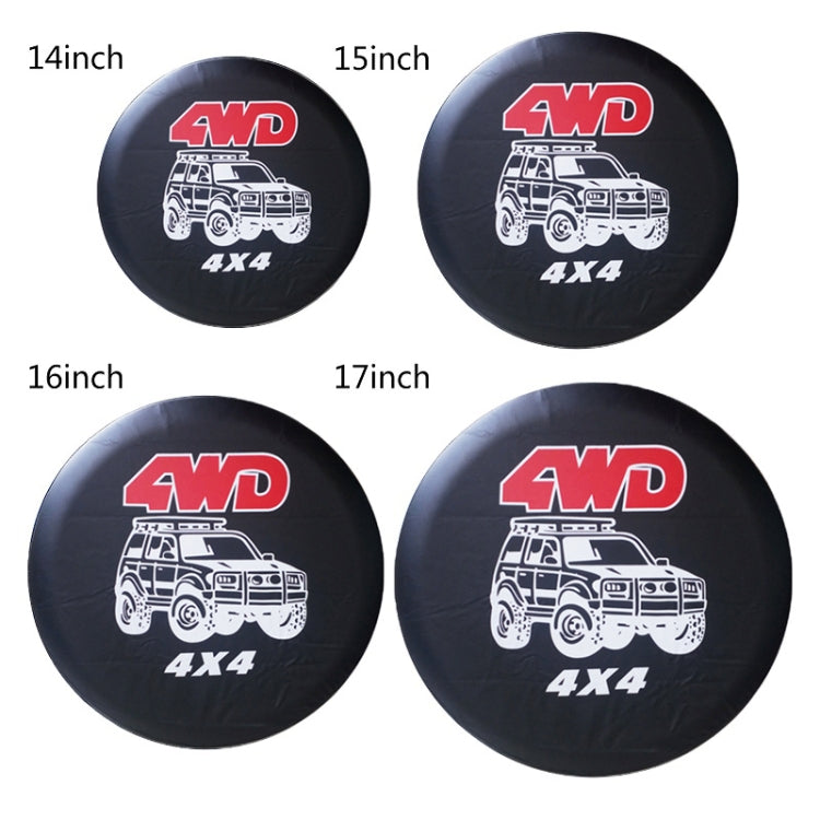 16 inch PVC Faux Leather Spare Wheel Cover Rear Tire Protector