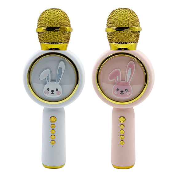 X6 Children Portable Bluetooth Light Microphone Audio All-in-One Machine(Milky White)