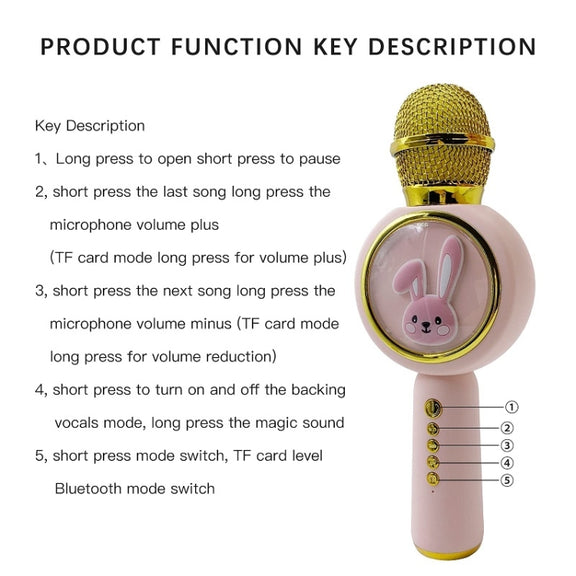 X6 Children Portable Bluetooth Light Microphone Audio All-in-One Machine(Milky White)
