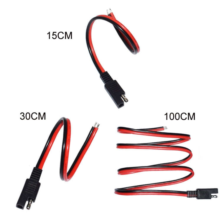 2pcs 20A Solar Car Battery SAE Power Extension Cable 100cm - DIY Cables by PMC TechLife | Online Shopping South Africa | PMC TechLife | Buy Now Pay Later Mobicred