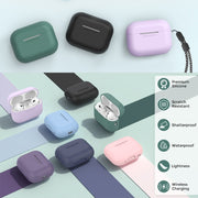 For AirPods Pro 2 AhaStyle PT187 Silicone One-Piece Protective Case With Lanyard Case(Green)