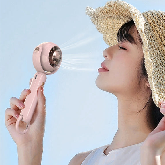 YL-005 Small Outdoor Handheld Fan with Carabiner Desktop Portable Mini Fan(White)