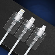 10pcs Square Transparent Data Cable Protective Sleeve Durable Break-Resistant Cable Winder(Type-C/USB-C)