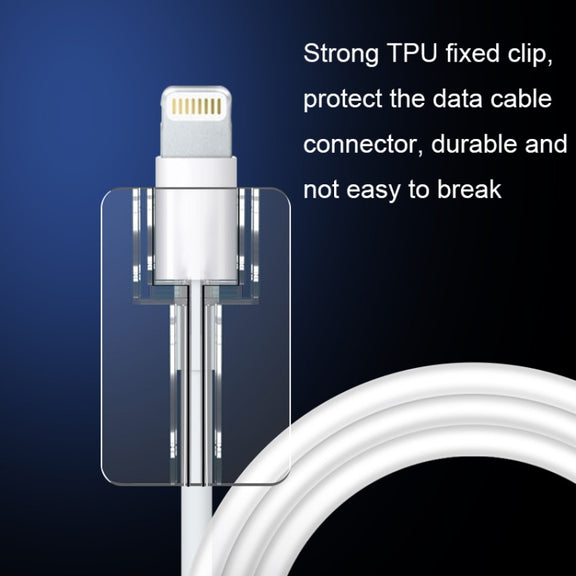 10pcs Square Transparent Data Cable Protective Sleeve Durable Break-Resistant Cable Winder(Type-C/USB-C)