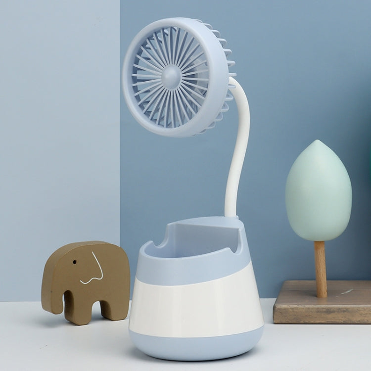 276A USB Charging Desktop Pen Holder Fan with Phone Holder Function Dormitory Portable Fan(Blue) - Electric Fans by PMC TechLife | Online Shopping South Africa | PMC TechLife | Buy Now Pay Later Mobicred